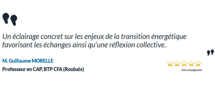 Citation de M. Guillaume MORELLE, professeur en CAP, BTP CFA (Roubaix)