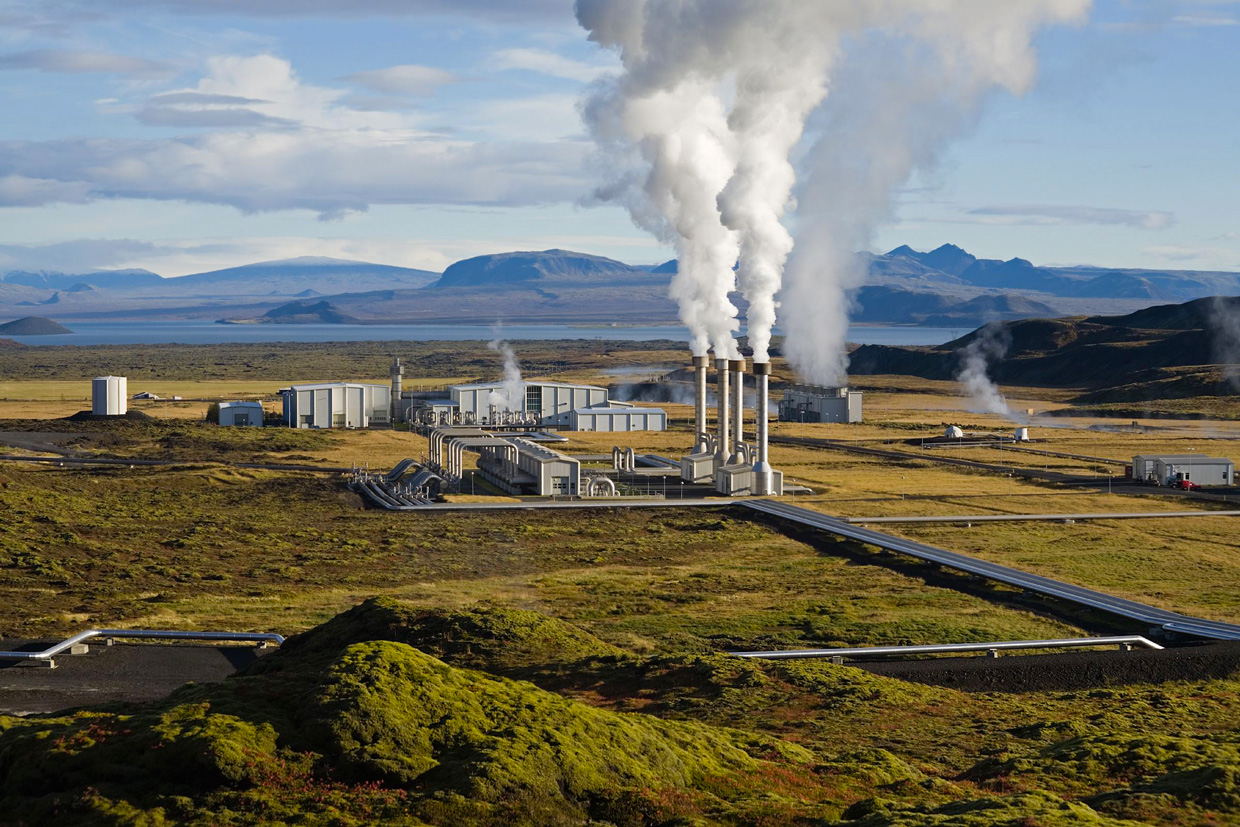 The geothermal power plant in Nesjavellir in Iceland