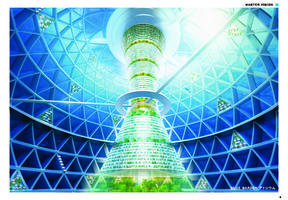 An artist's impression of a spiral-shaped underwater city conceived by a Japanese construction firm..