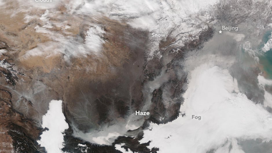 Pollution en Chine vue du ciel