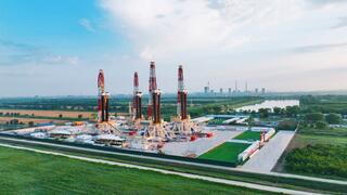 Shale gas drilling site in Shandong province, China.