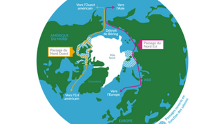 Les routes potentielles de l'Arctique 
