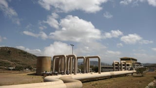 The Olkaria geothermal plat in central Kenya extracts heat from some 2 km below the Earth's surface to generate electricity.