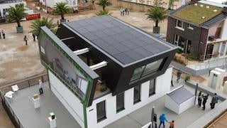 A "house of the future" at the Solar Decathlon Europe 2014 in Versailles, France.