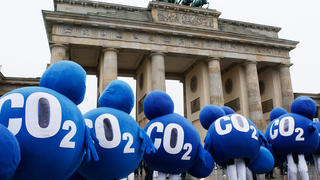 Des manifestants à Berlin en décembre 2009 souhaitant moins d'émissions de CO2