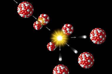 Noyaux d'uranium se cassant et produisant une grande quantité d'énergie sous forme de chaleur